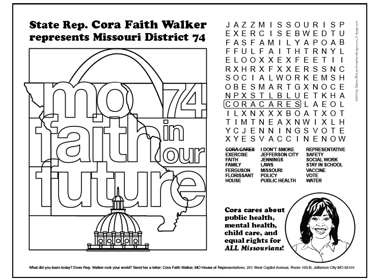 Cora Faith Walker kids activity page